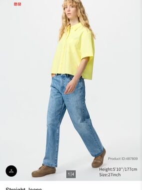 UNIQLO JW Anderson Women's Straight Jeans in 65 Blue 27inch